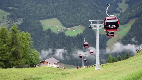 Cableway over the alps Stock Footage 77746929