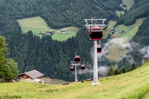 Cableway over the alps 写真素材