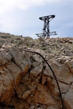 Cableway remains Stock Photos