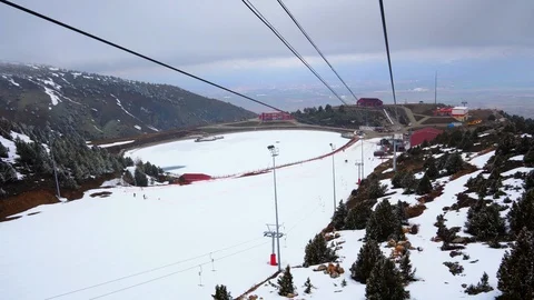 Cableway Ski Lifts Stock Footage 105790512