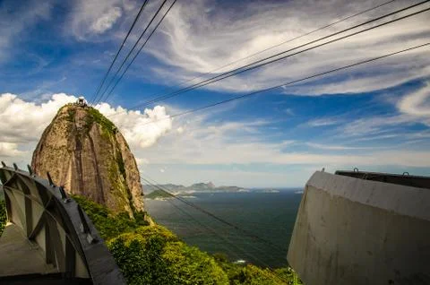 Cableway to sugarloaf mountain Stock Photos