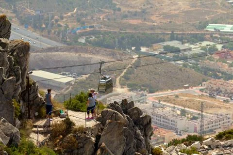 Cableway tourists Stock Photos