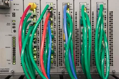 Cabling In The Back of a Computer, Tukwila, Washington, USA Stock Photos