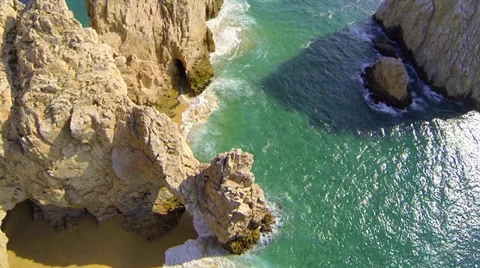 Cabo aerial view straight down over the arch at lands end Video stock 32750661