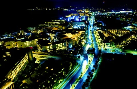 Cabo Azul Resort Night Hyperlapse Aerial Drone Shot. Los Cabos, Mexico. 스톡 동영상 109191126