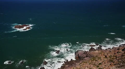 Cabo da Roca (Cape Roca), Portugal.  The most westerly point of mainland Europe. 库存影片 68591889