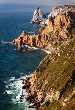 Cabo da Roca coast view of the ocean Stock Photos