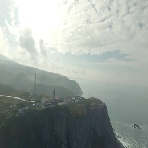 Cabo Da Roca Light House Aerial Video Stock Footage 69434987