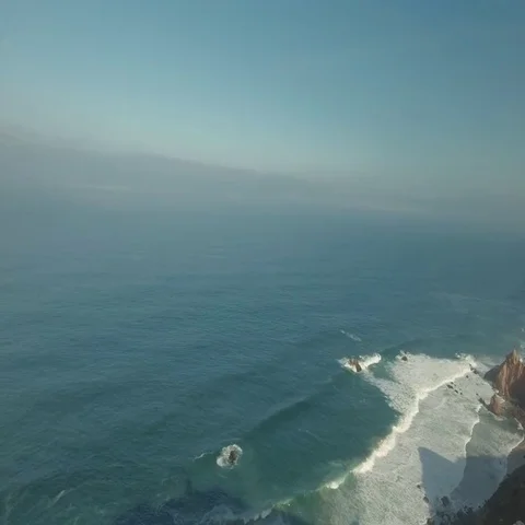 Cabo Da Roca Light House Aerial Video Stock Footage 69436095