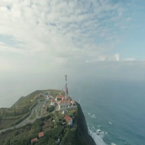 Cabo Da Roca Light House Aerial Video Stock-Footage 69438866