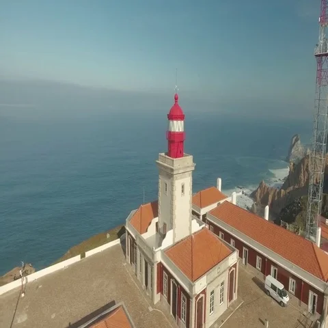 Cabo Da Roca Light House Aerial Video Stock Footage 69439530