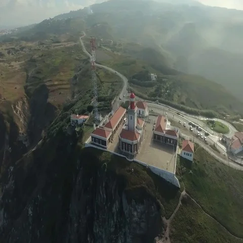 Cabo Da Roca Light House Aerial Video Video stock 69443787