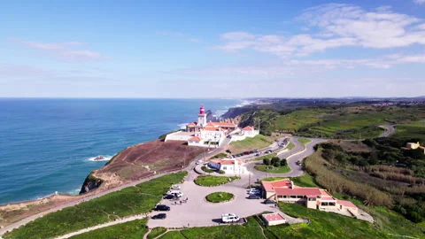  Cabo da Roca Lighthouse, Portugal Stock Footage 243172675