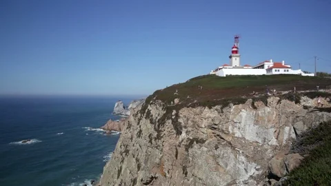Cabo da Roca, West most point of Europe, Portugal Stock Footage 72073037