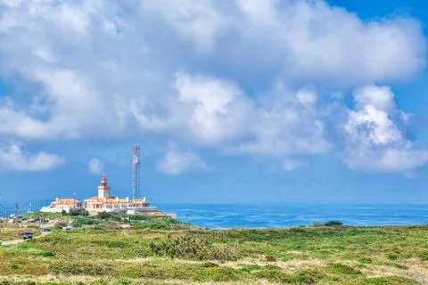 Cabo da roca, the western point of Europe Stock Photos