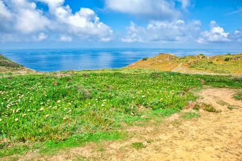Cabo da roca, the western point of Europe Stock Photos