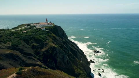 Cabo da Roca - westernmost point of the mainland of the European continent No.1 Video stock 166860457