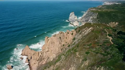Cabo da Roca - westernmost point of the mainland of the European continent No.5 Video stock 166917801