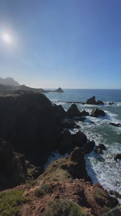 Cabo De Gata Vertical Panorama 스톡 동영상 154610941