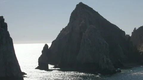 Cabo lands end arch sunset P HD 5042 Stock-Footage 560123