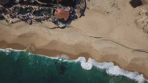 Cabo Mexico Gulf Waves Top Down Stock Footage 99150079