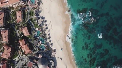 Cabo Mexico Gulf Waves Top Down Stock Footage 99150082