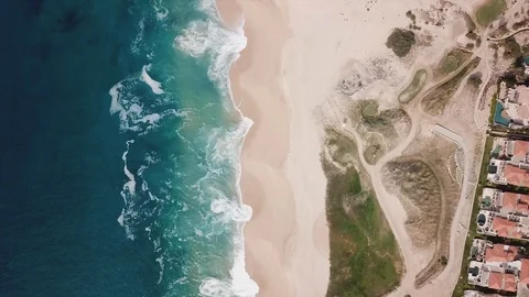 Cabo Mexico Gulf Waves Top Down Stock Footage 99150871