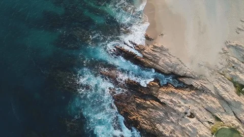 Cabo Mexico Gulf Waves Top Down Stock Footage 99150902