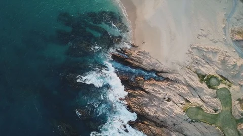 Cabo Mexico Gulf Waves Top Down Stock Footage 99150992