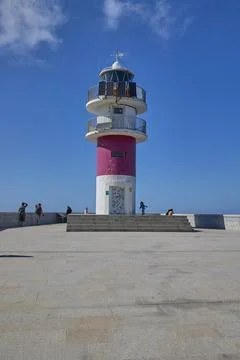 Cabo Ortegal lighthouse under blue sky in Galicia Spain Stock Photos