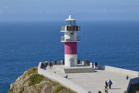 Cabo Ortegal lighthouse under blue sky in Galicia Spain Stock Photos