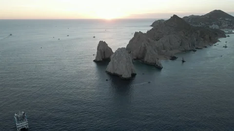 Cabo San Lucas cinematic sunset view Stock Footage 156527079