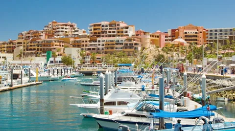 Cabo San Lucas Mexico Generic Waterfront Scene Video stock 61007198