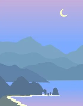 Cabo seascape Stock Illustration