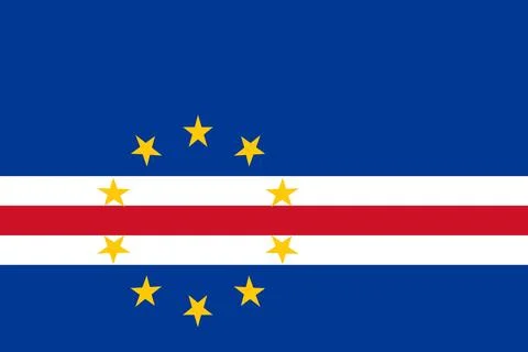 Cabo verde flag flat vector illustration Stock Illustration