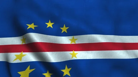 Cabo-verde flag waving in the wind. National flag of Cabo Verde 스톡 동영상 121634561