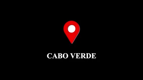 Cabo verde location pin animation on black background, for travel and, tour.. 스톡 동영상 332453256