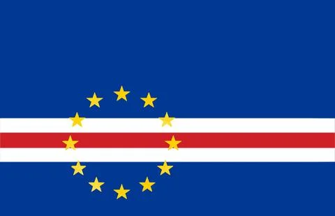 Cabo Verde National Flag 스톡 일러스트