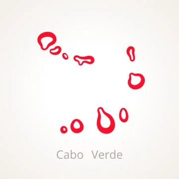 Cabo Verde - Outline Map Stock Illustration
