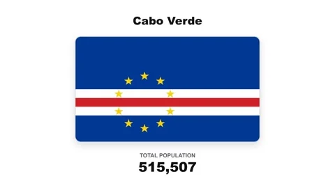 Cabo verde total population increasing with national flag Stock Footage 346503212