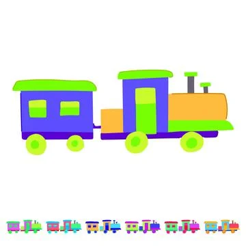 Caboose train toy vector cartoon graphic Stock Illustration