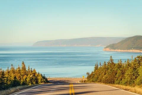 Cabot trail highway  in fall Stock Photos