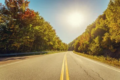 Cabot trail highway  in fall Stock Photos