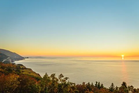 Cabot trail at sunset Stock Photos