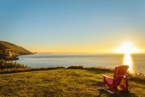 Cabot trail at sunset Stock Photos