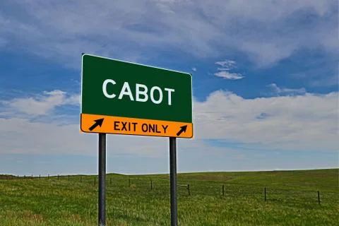 CABOT US Highway Exit Only Sign Stock Photos