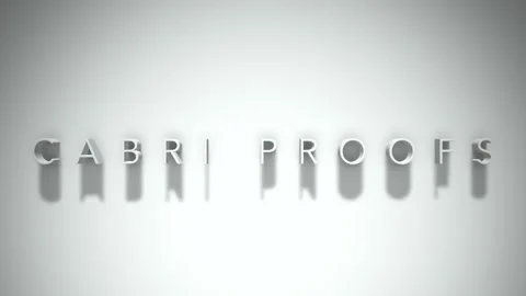 Cabri proofs 3D title animation white text on a white background Stock Footage 299646193