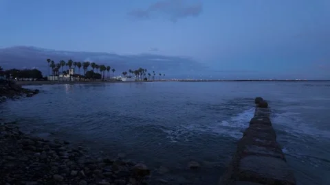 Cabrillo Beach in San Pedro at Sunset Stock Footage 337016160