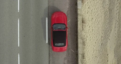 Cabriolet driving on traffic Stock Footage 86512071