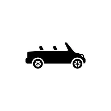 Cabriolet Flat Vector Icon Stock Illustration